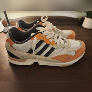 Adidas Orange and White Sneakers